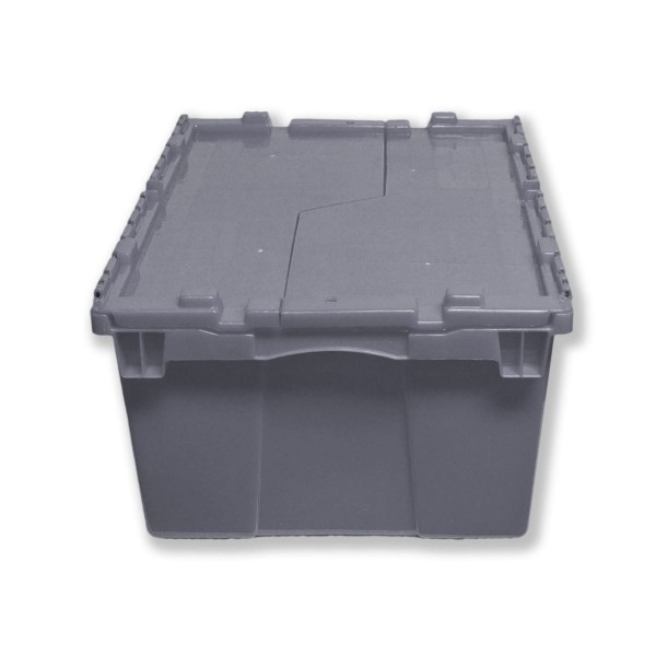 Plastic Storage and Distribution Container with Hinged LID    6 PACK