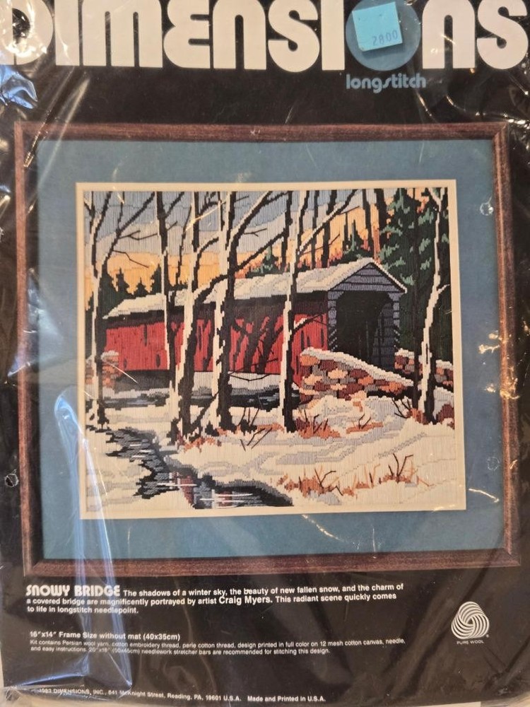 Dimensions Kit #2247 SNOWY BRIDGE Long Stitch Needlepoint NIP