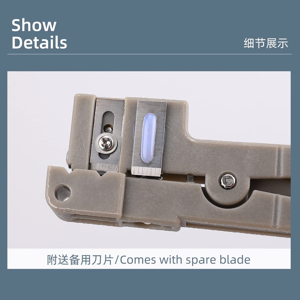 Fiber Optical Cable Stripper Tool 45-162 Wire Coaxial Copper Grey