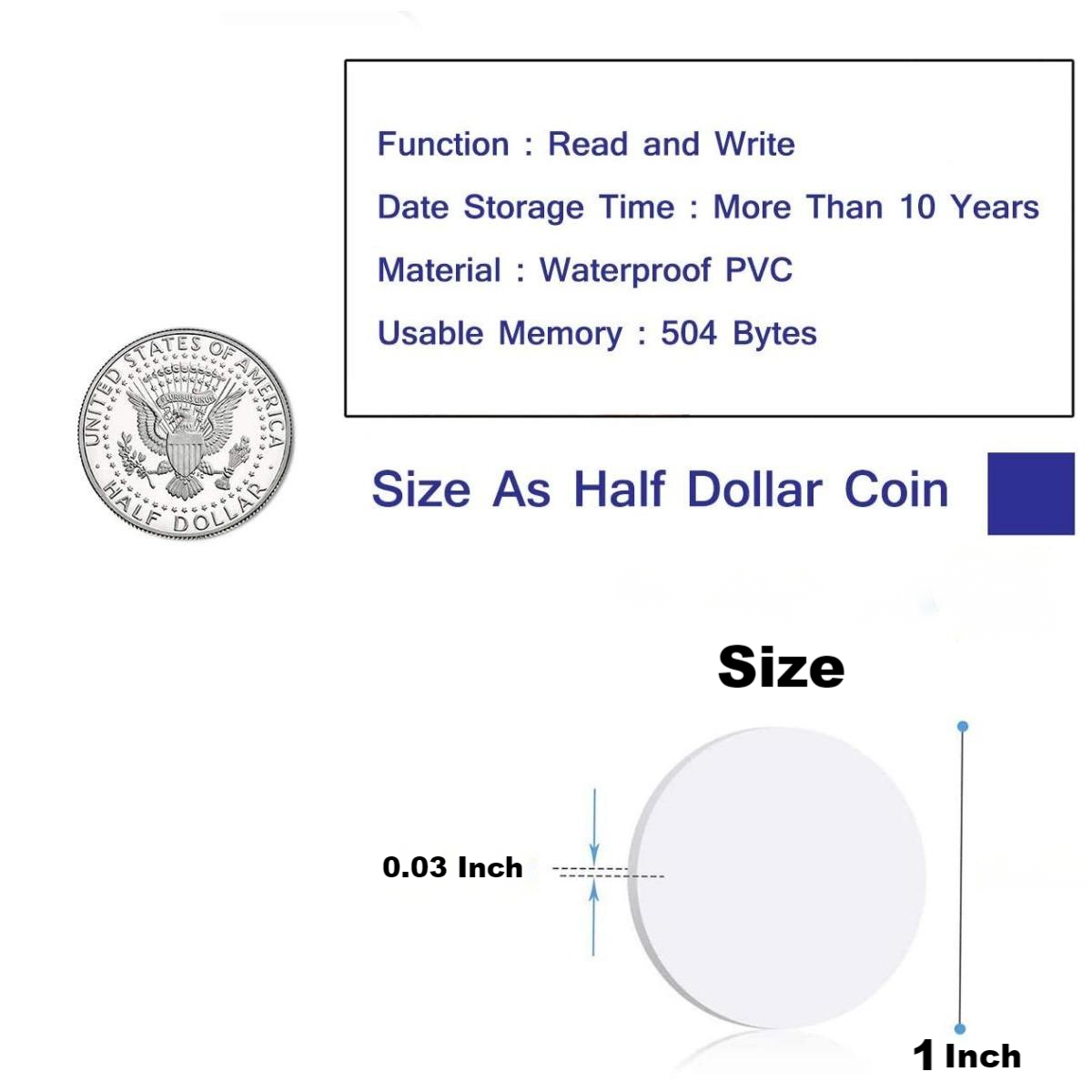 20PCS Round NTAG215 NFC Tags Blank Cards RFID Waterpoof Chip TagMo Amiibo Androi