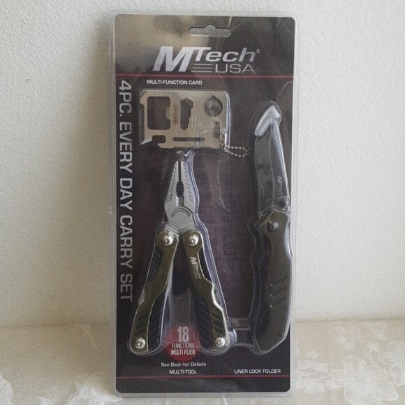 Men's 4pc Multi Tool Every Day Carry Gift Set New