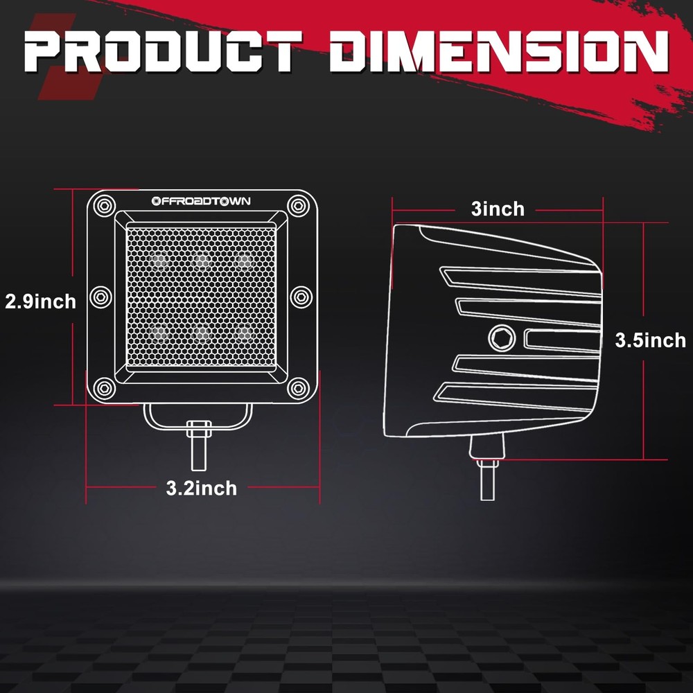 LED Cubes, OFFROADTOWN 3inch 120W CREE Pods Driving Diffusion, Diffusion