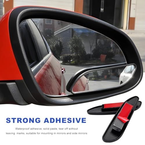 2 PCS Blind Spot Mirror, Adjustable Wide Angle Convex Side Framed Medium