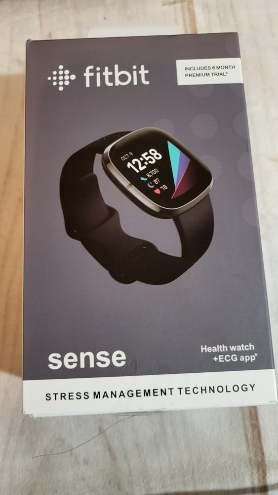 Fitbit Sense Smartwatch Carbon / Graphite (Black) – GPS ECG – Great Condition –