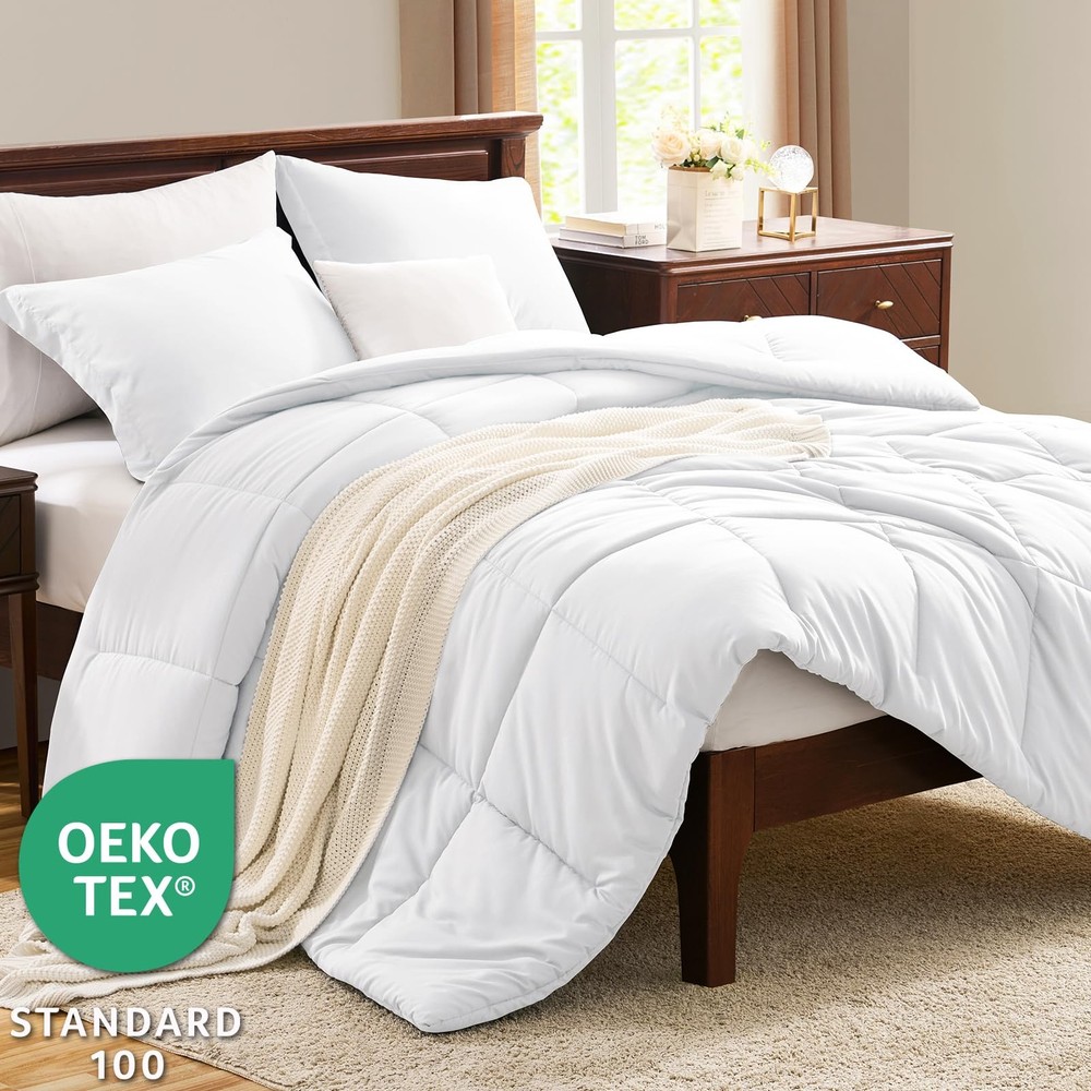CozyLux Full Size Comforter Sets - White Size, 3 Full,