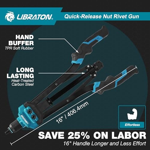 Rivet Nut Tool, 16" Rivnut Tool Kit, Hand Rivet Auto Release Rivet Nut Tool