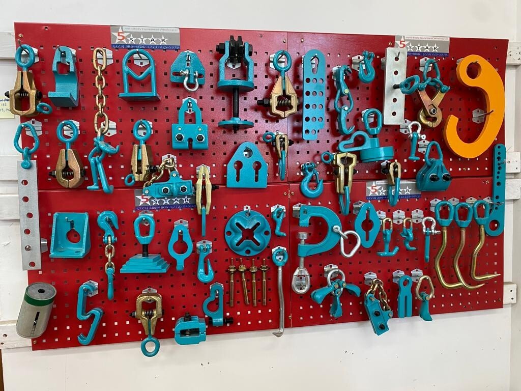 SET#91 - 53 PIECE HEAVY DUTY AUTO BODY FRAME MACHINE PULLING TOOLS & CLAMPS JACK