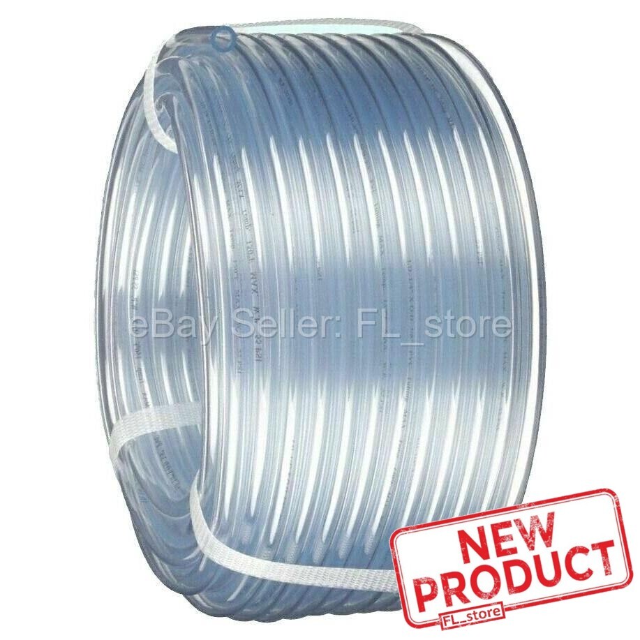 100 Feet Roll Clear Plastic Tubing 3/16" ID x 1/4" Outside Dia Flexible Vinyl