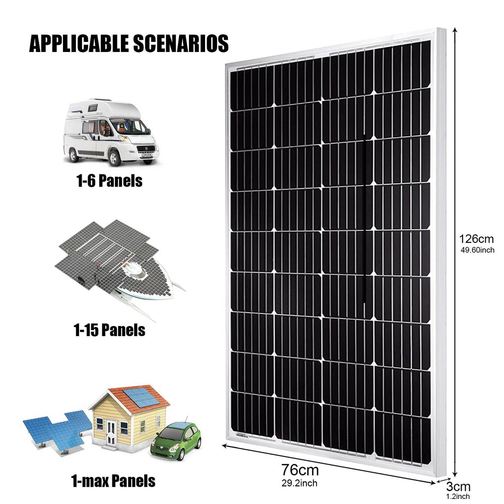 200W Monocrystalline 9BB Cell Solar Panel 200 Watts 12V High Efficiency Module