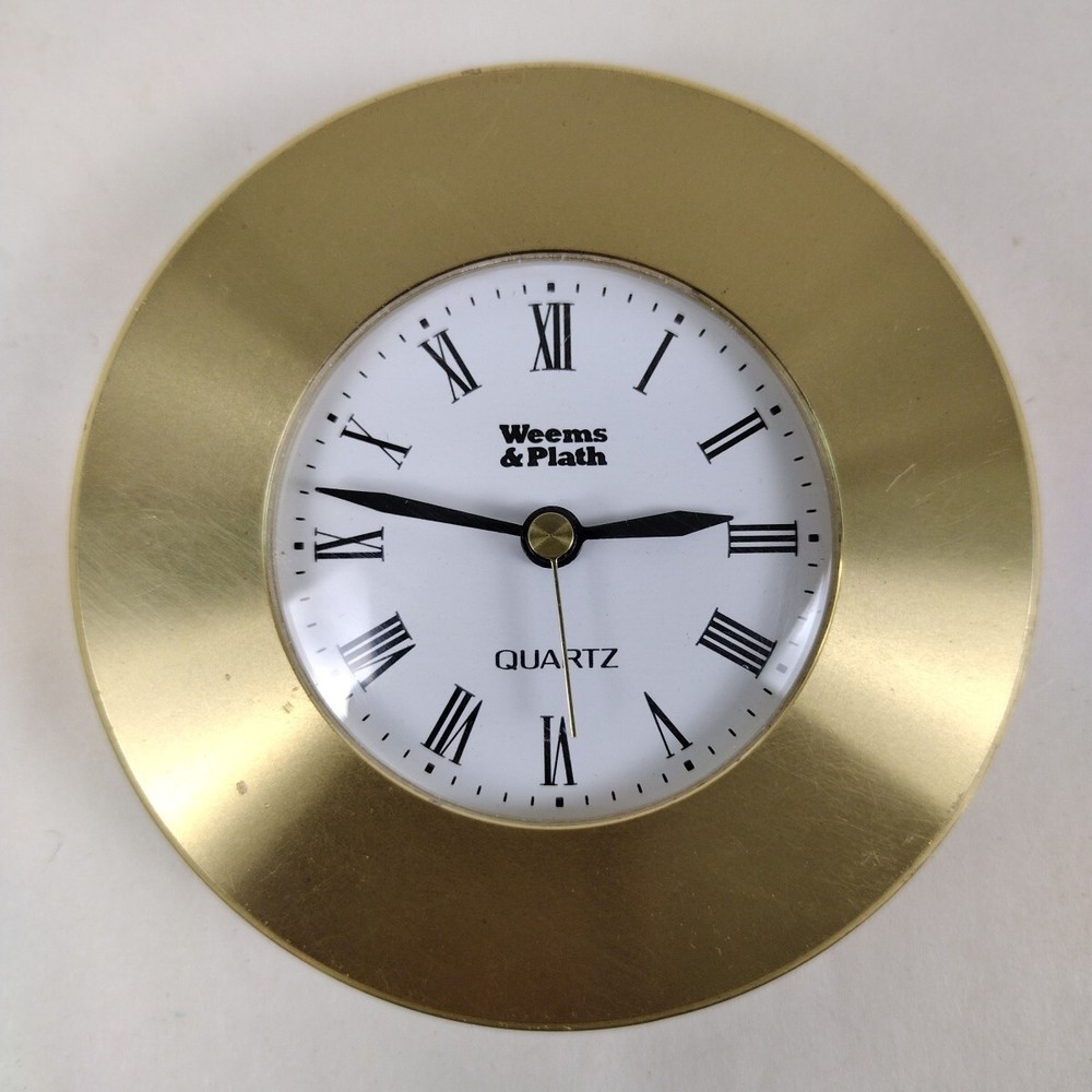 Weems & Plath Brass Chart Weight Clock 3 inch diameter