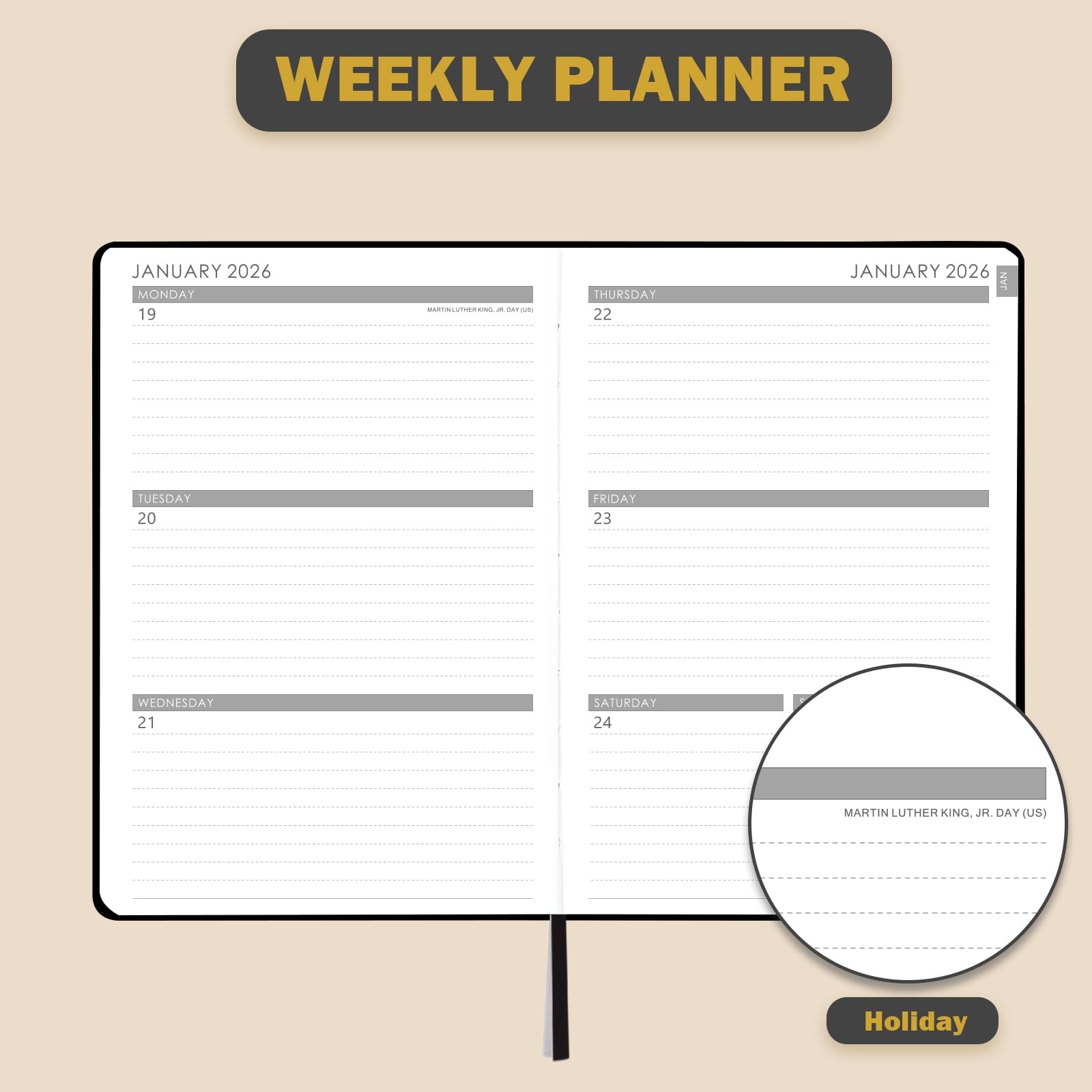 2026 Planner - Leather Planner 2026 Weekly and Monthly, Jan.2026 - Dec.2026, ...