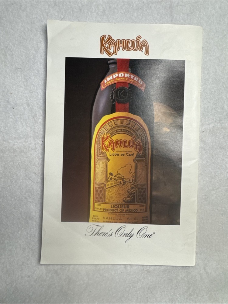 KAHLUA Licor de Cafe RECIPE BOOK 1986 coffee