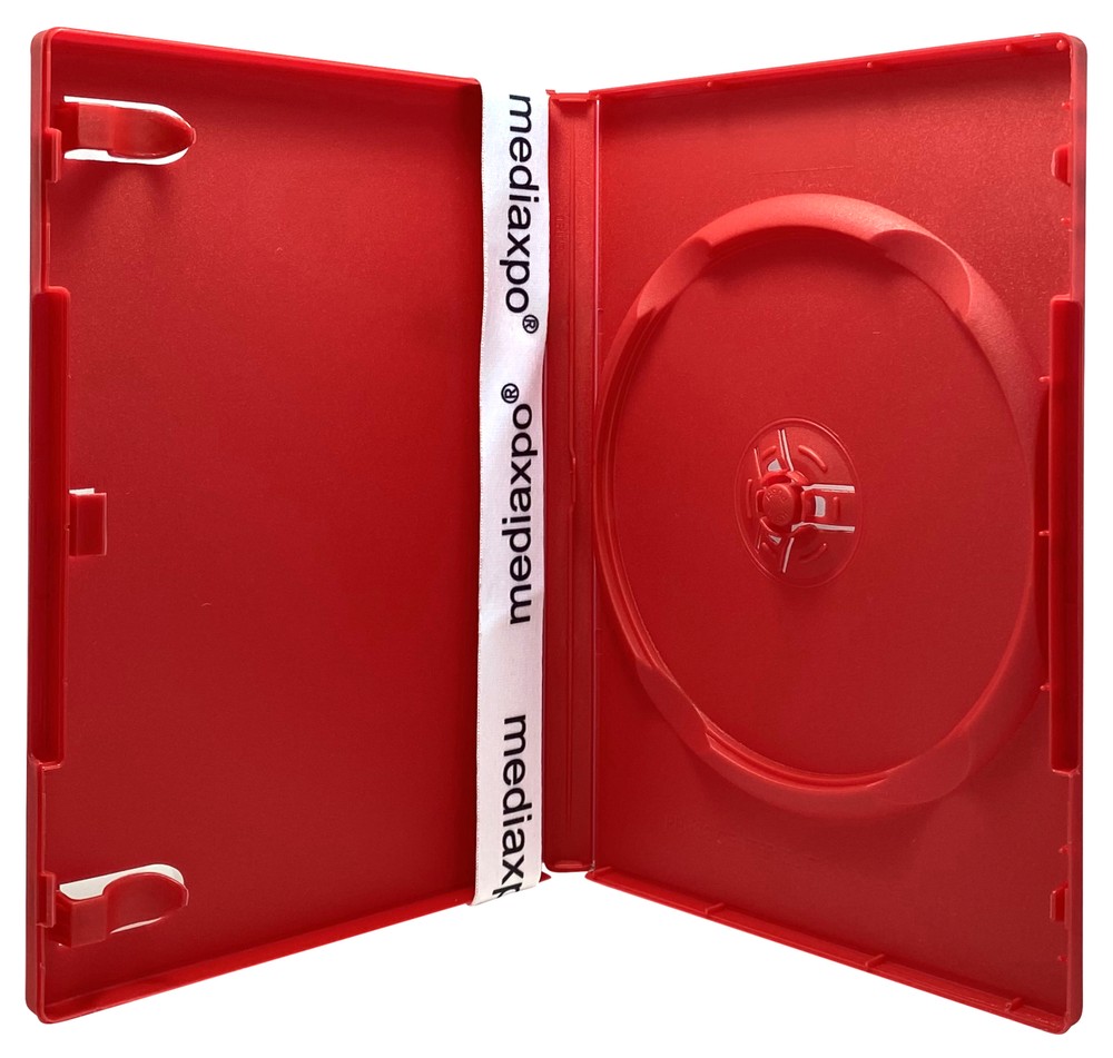 25 STANDARD Solid Red Color Single DVD Cases & 100 OPP Bags