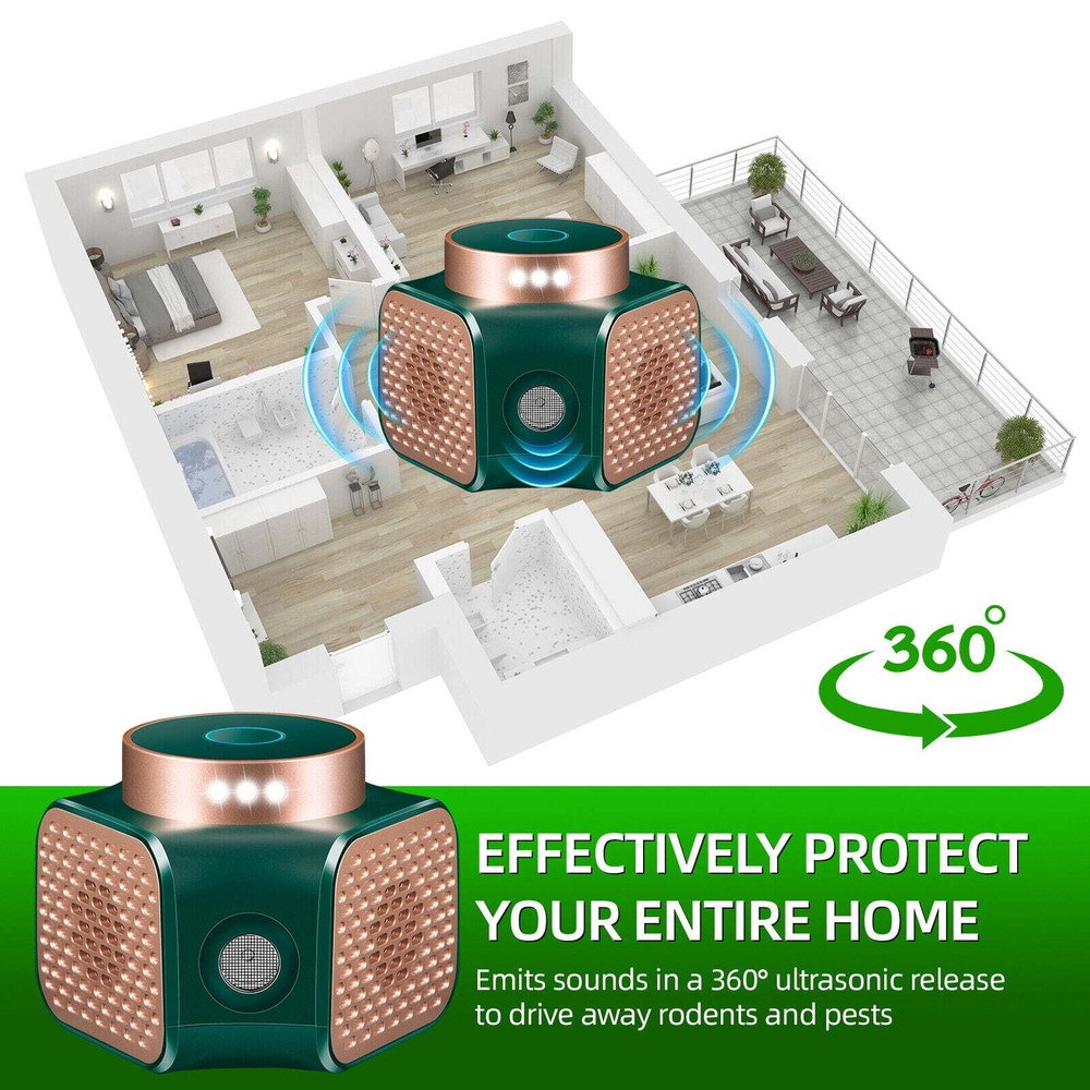 Squirrel Mouse Rodent Rat Ultrasonic Detector Repellent