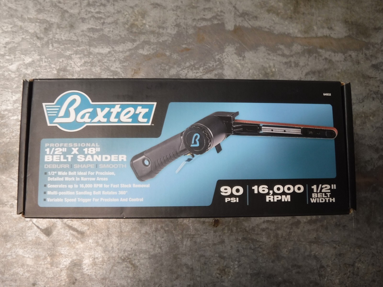 *NEW* BAXTER 1/2 in. x 18 in. Professional Belt Air Sander, 64932