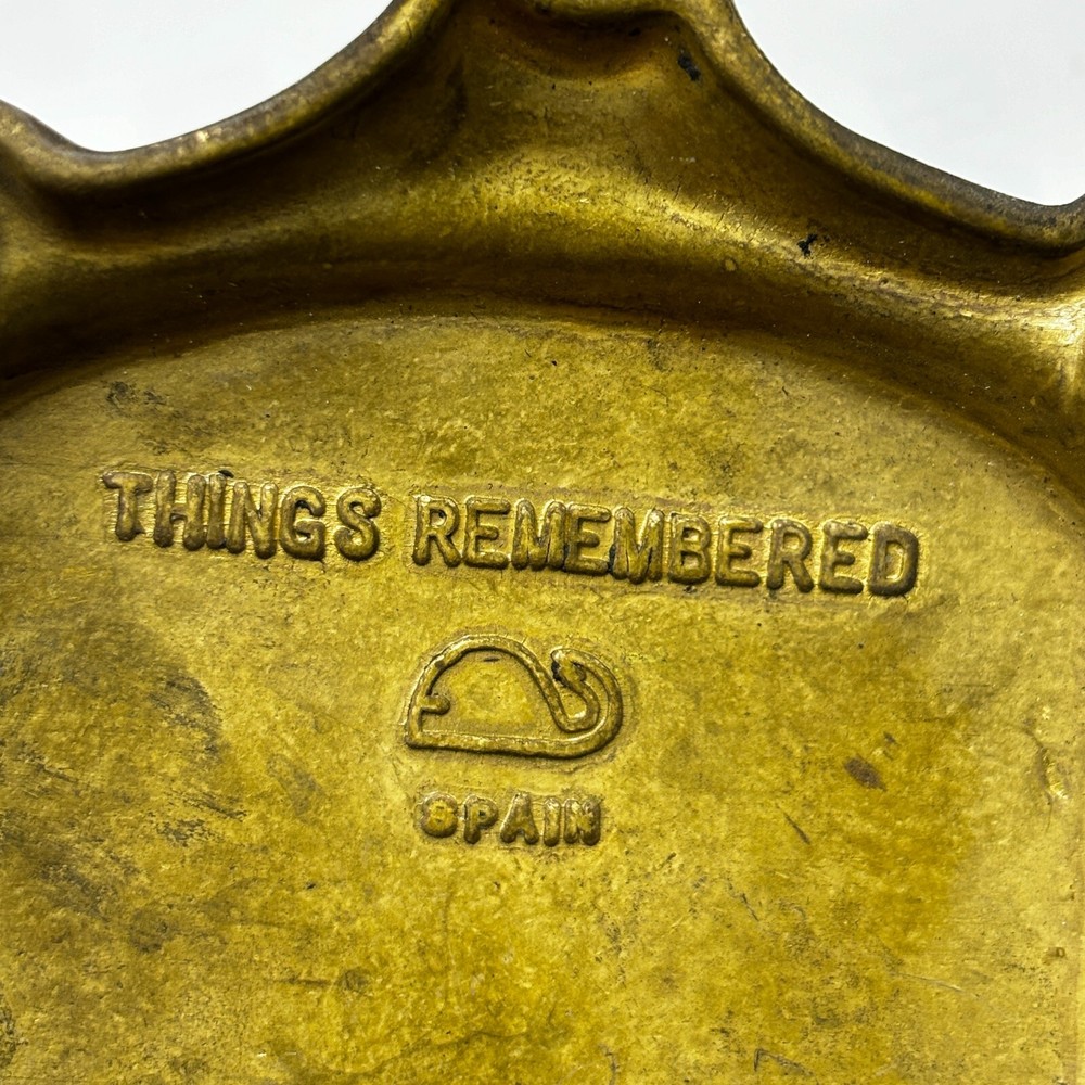 VINTAGE Solid Brass Door Knocker Engraved Things Remembered Spain ⭐