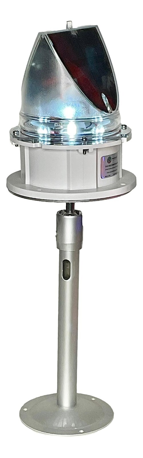 Marine Solar Warning Light - PRO WHITE LED Marine Dock Barge Safety Beacon Light