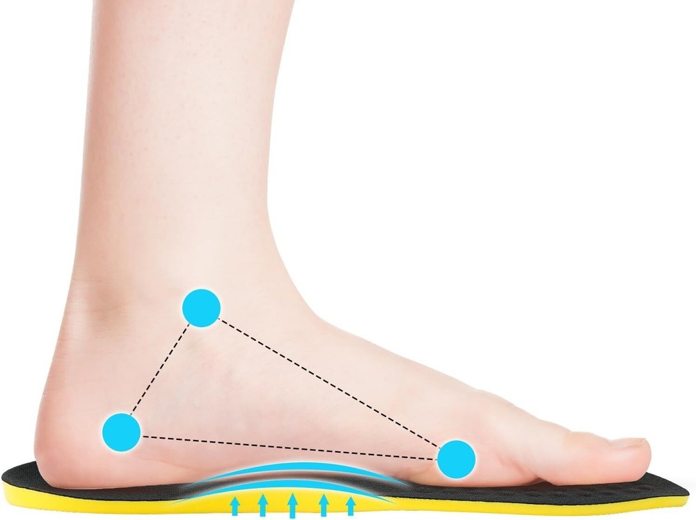 Supination Insoles for Correct Standing Posture Orthotic Inserts Black Size S