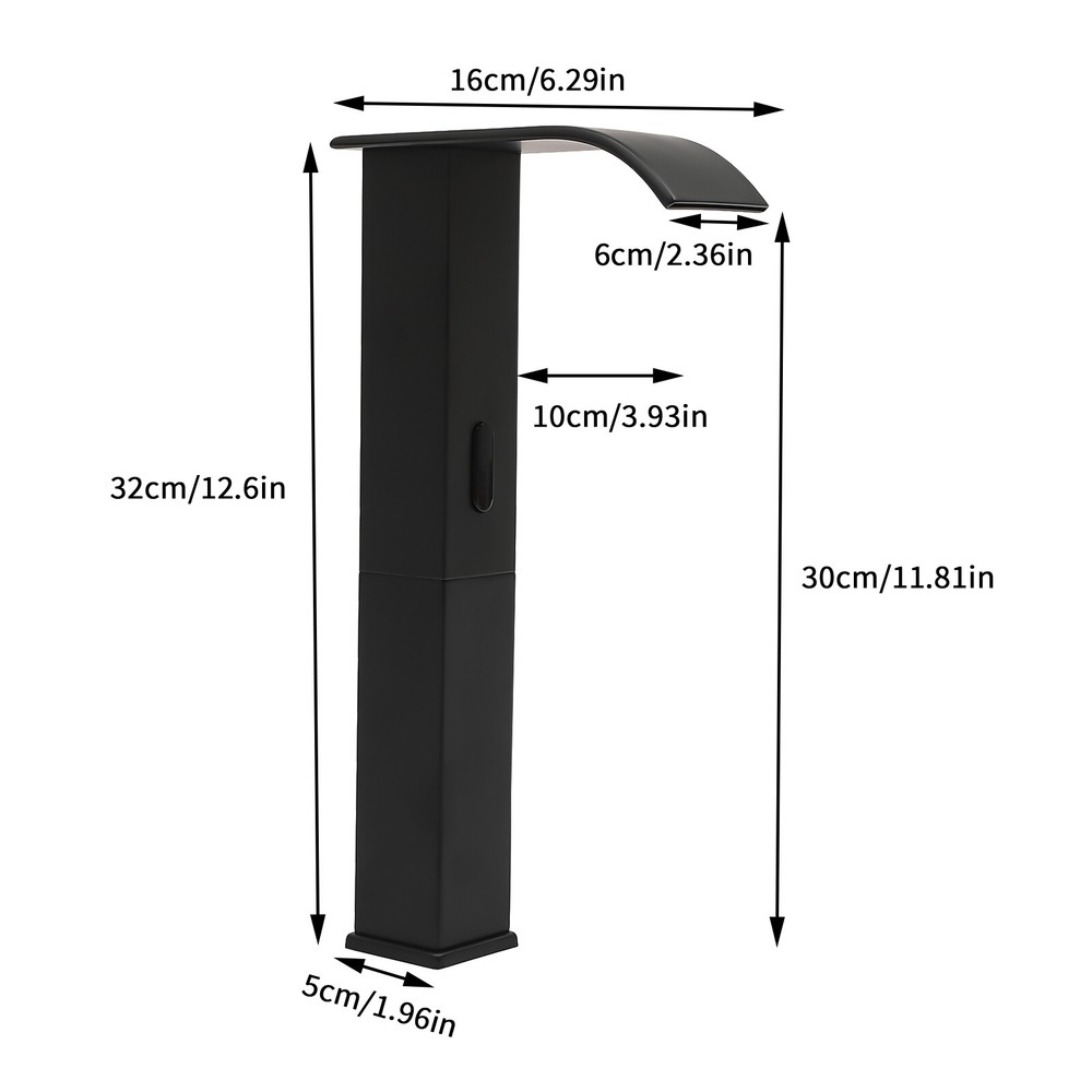 Modern Kitchen Automatic Sensor Faucet Black With Temperature-regulating Valve