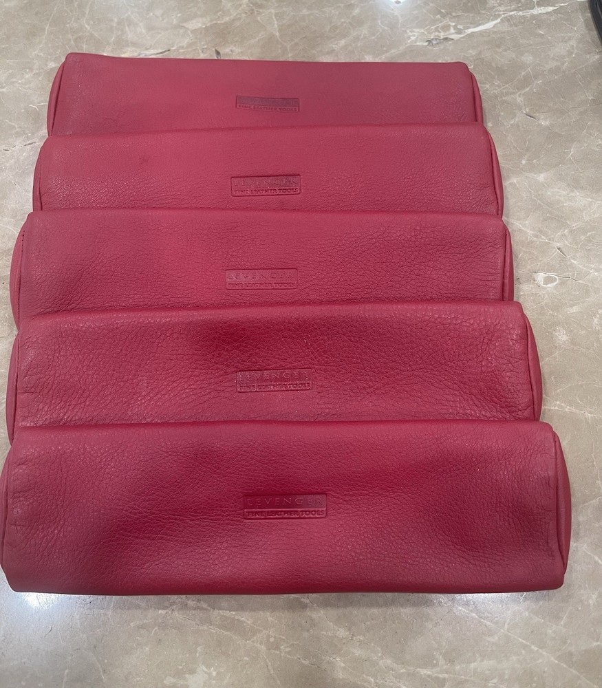 Levenger Red Leather pencil cases model AL 4436