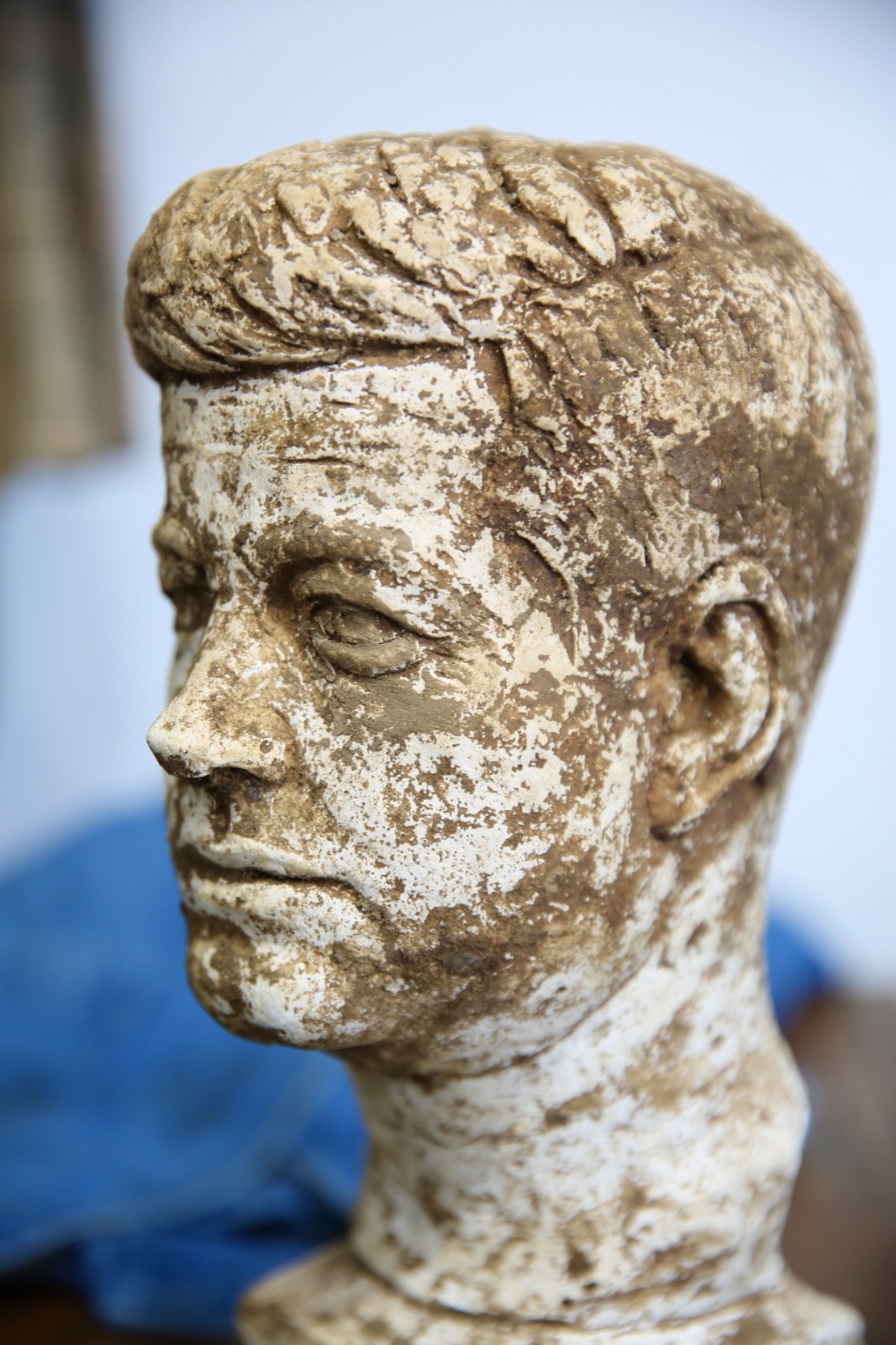 VTG Antique Mannequin Head Hat Stand Countertop Display Bust Chalkware Oddity