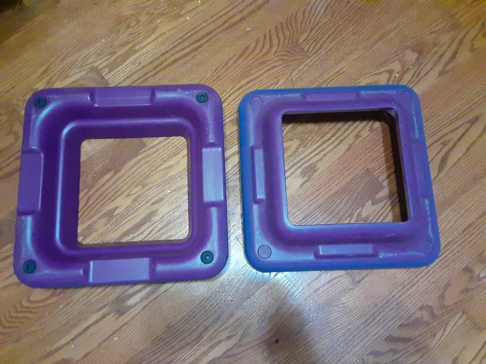 TWO RISERS For THE STEP Aerobics 16"x16" Stepper Exercise PURPLE