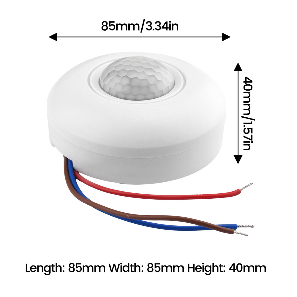 AC85-265V Infrared PIR Motion Induction Sensor Switch For LED Ceiling Light US