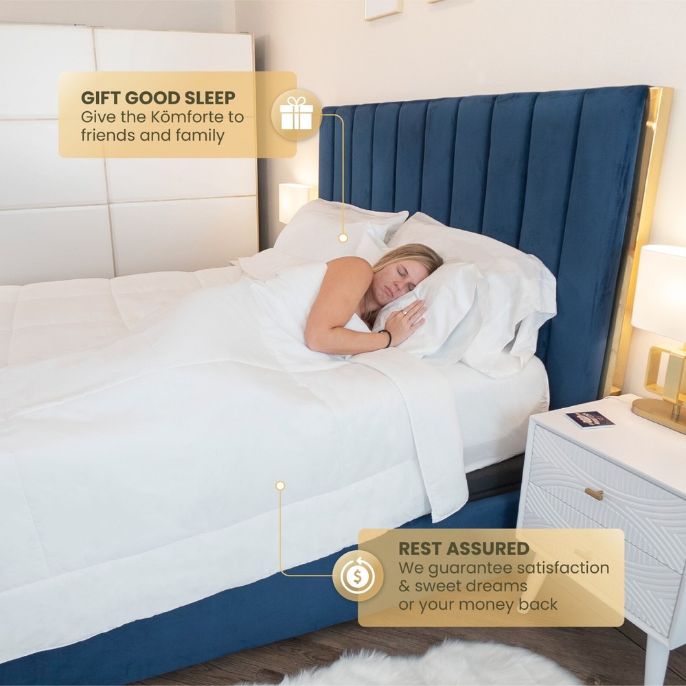 QUEEN KÖMFORTE Dual Zone Couples Comforter – Two Temperature Duvet Insert 