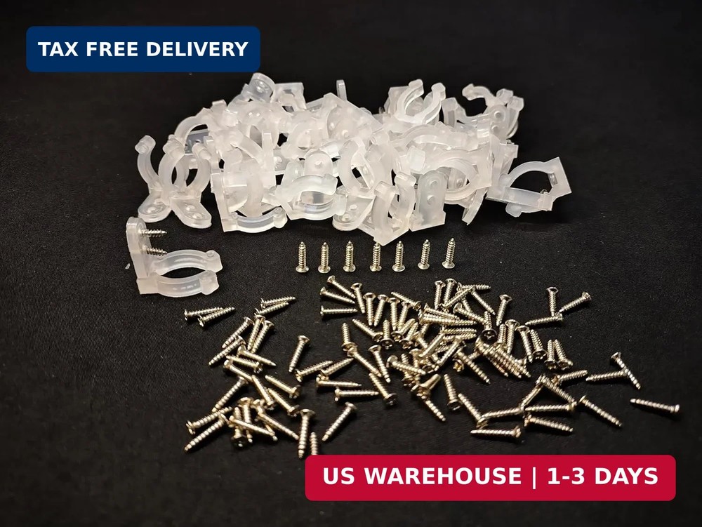 LED Light Rope Brackets Two-Wire Three-Wire Round Fixing Clips 50pcs Clear PVC B
