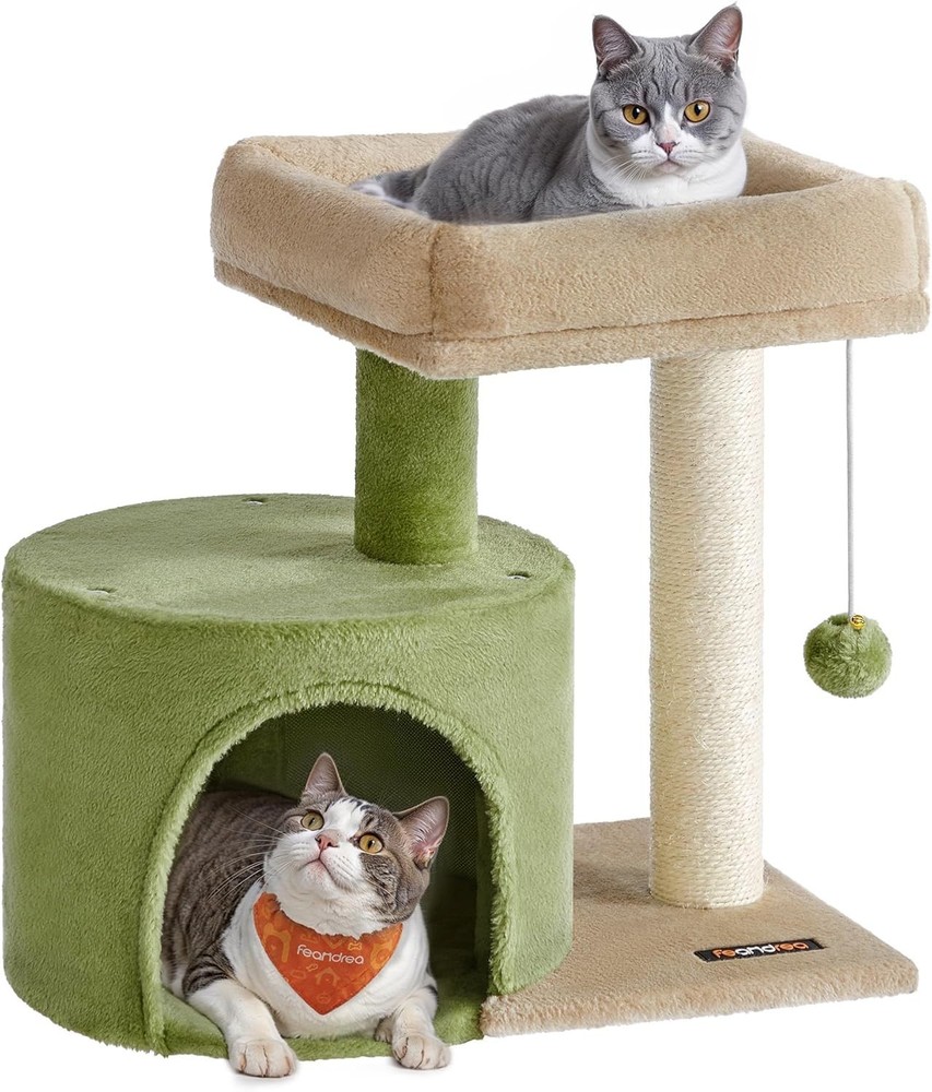 Easy Assembly Cat Tree with Plush Perch and Scratching Post - Ideal for Kittens