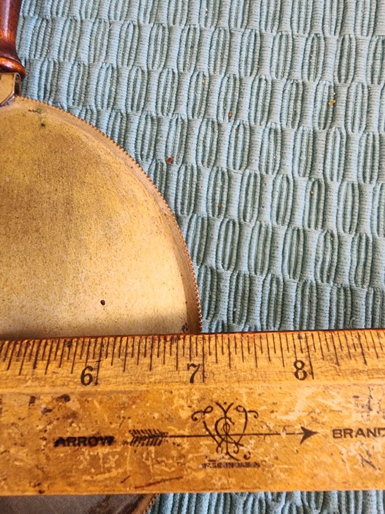 Vintage Silver on Copper Bed Warmer Silent Butler Crumb Catch WoodHandle Serpent