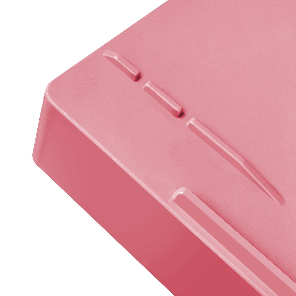 Stackable Letter Tray 4-Tier Side Load Plastic File Organizer Pink