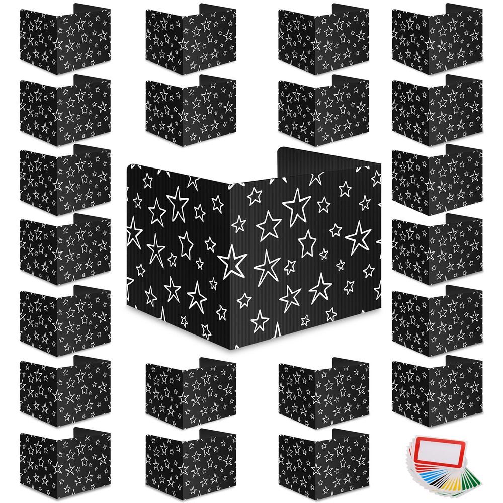 22-Pack Desk Dividers for Students - Star Design Durable & Waterproof Plastic