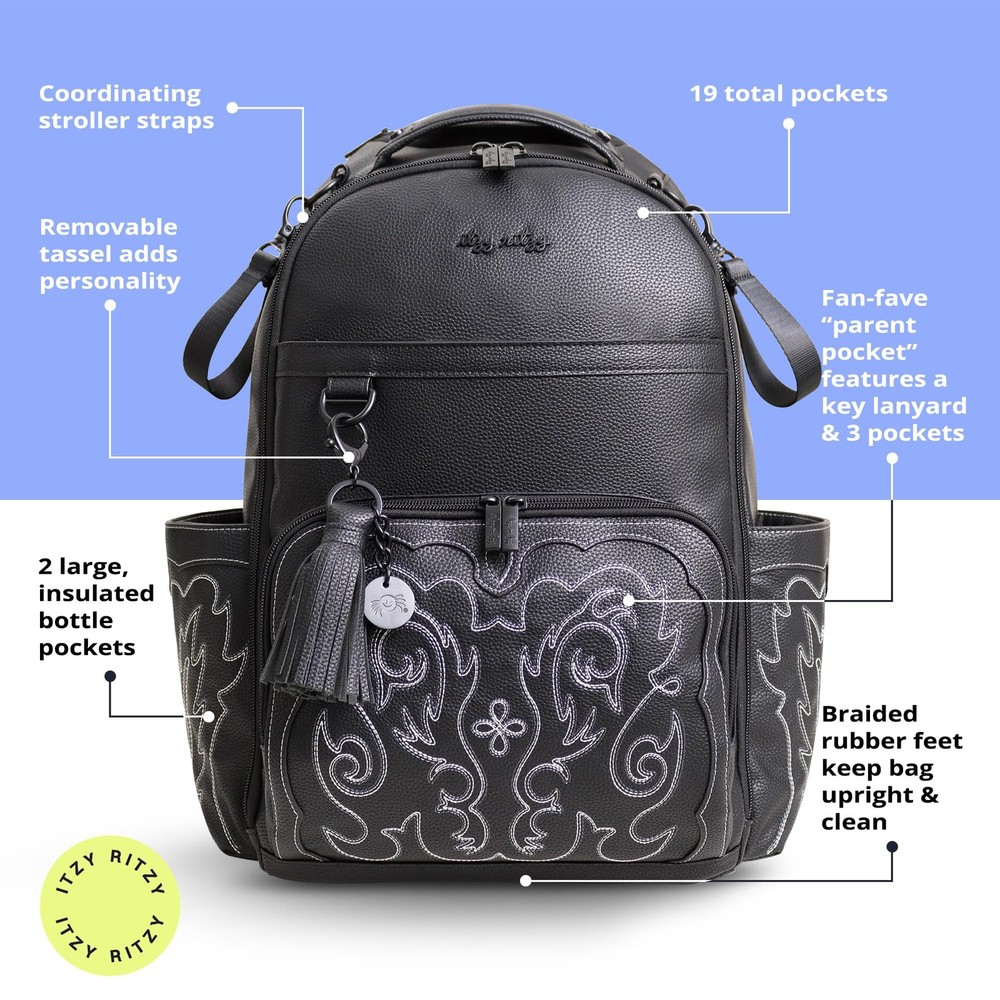 Itzy Ritzy Boss Plus Diaper Bag Backpack 19 Pockets