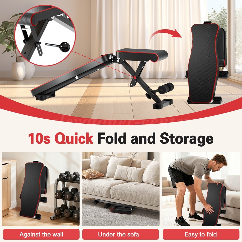 Multifunctional Adjustable Dumbbell Bench, 660LBS Foldable Weight Bench for Gym