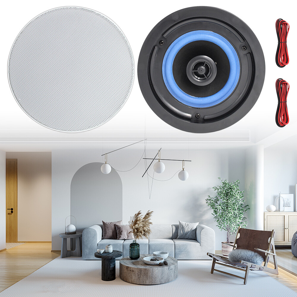 Herdio 4PCS Ceiling Speakers +4 Channel Bluetooth Amplifier Receiver Theater