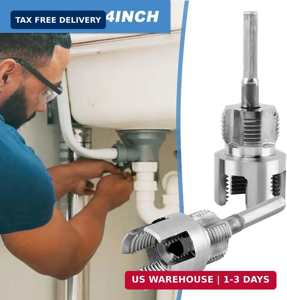 Pipe Threading Tool for Internal & External Threads, 2pcs Dual End 1/2" NPT & 3/