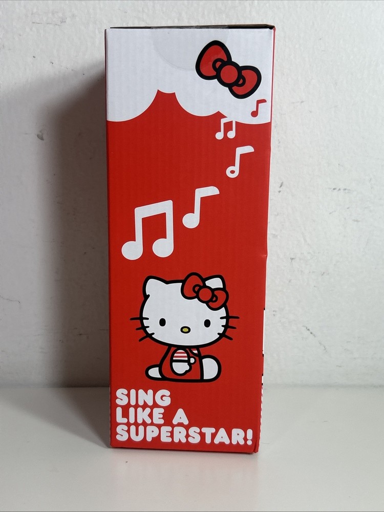 Hello Kitty Bluetooth Karaoke Microphone & Wireless Speaker USB Charging Red NIB