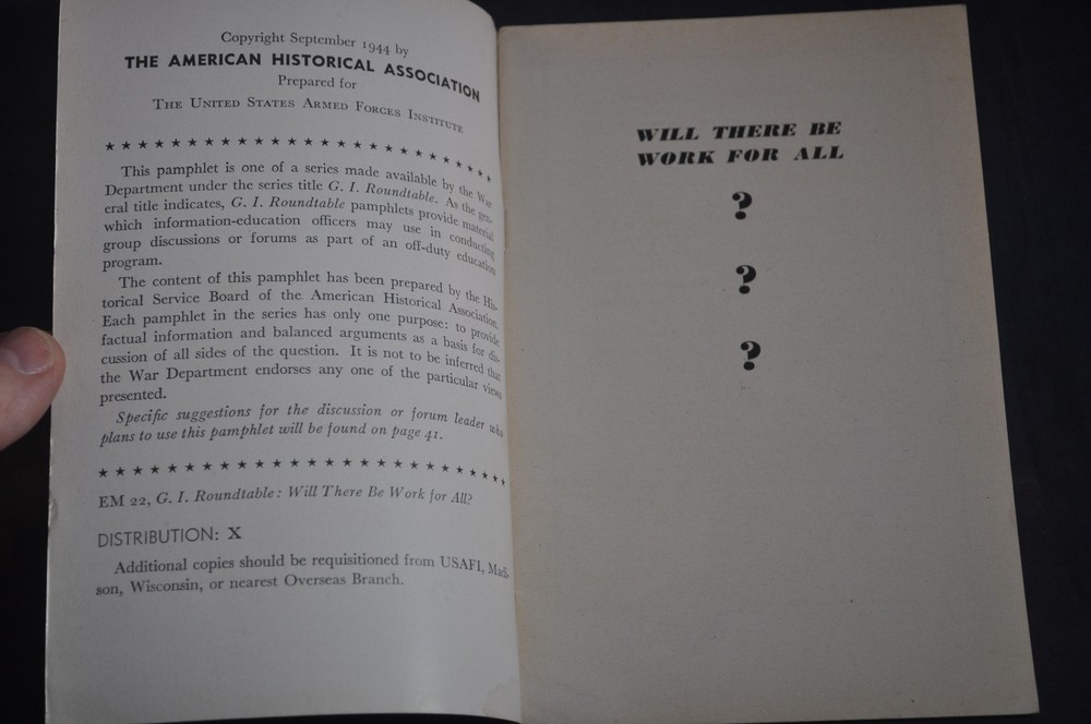 1944 *WW2* Will There Be Work For All