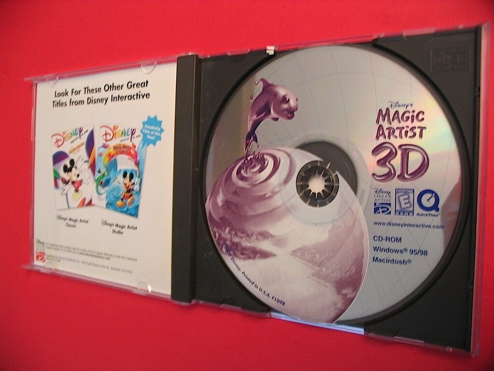 Disney's Magic Artist 3D Sculpt and Design Art Tool Program 2000 Windows Mac CD