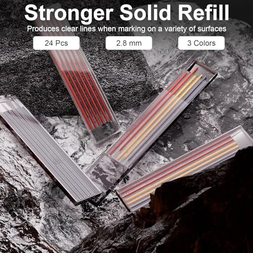 Mechanical Carpenter Pencils Set with Sharpener & 26 Refills for