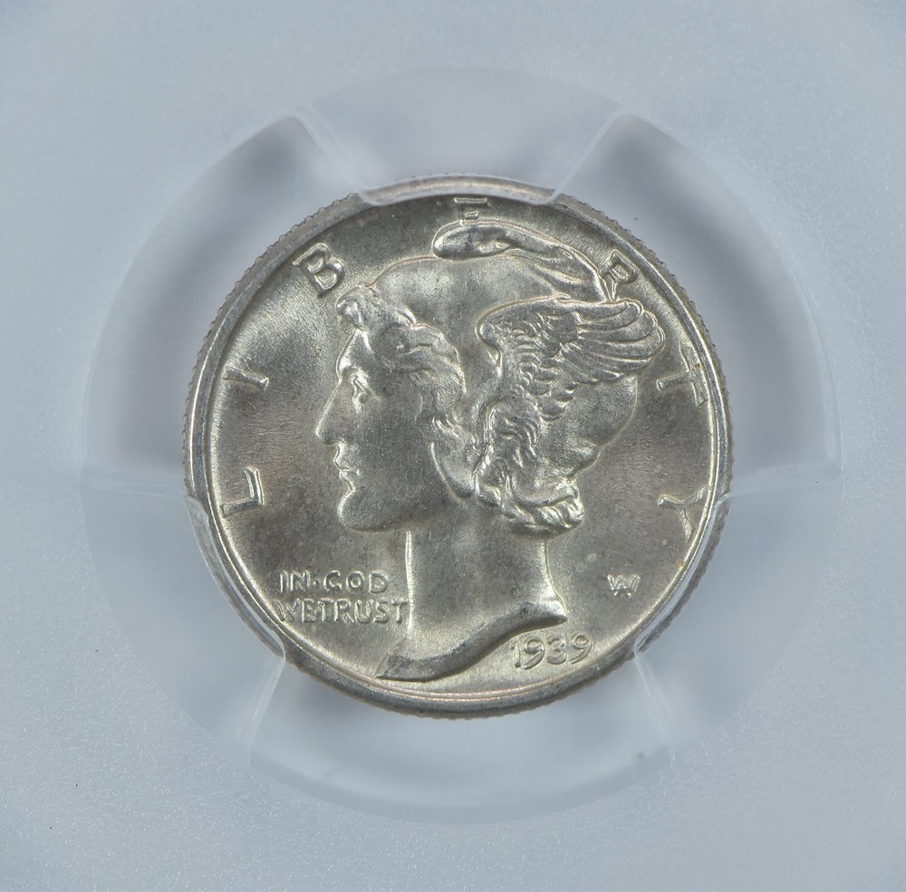 1939 Mercury Dime MS65 PCGS Blue Label