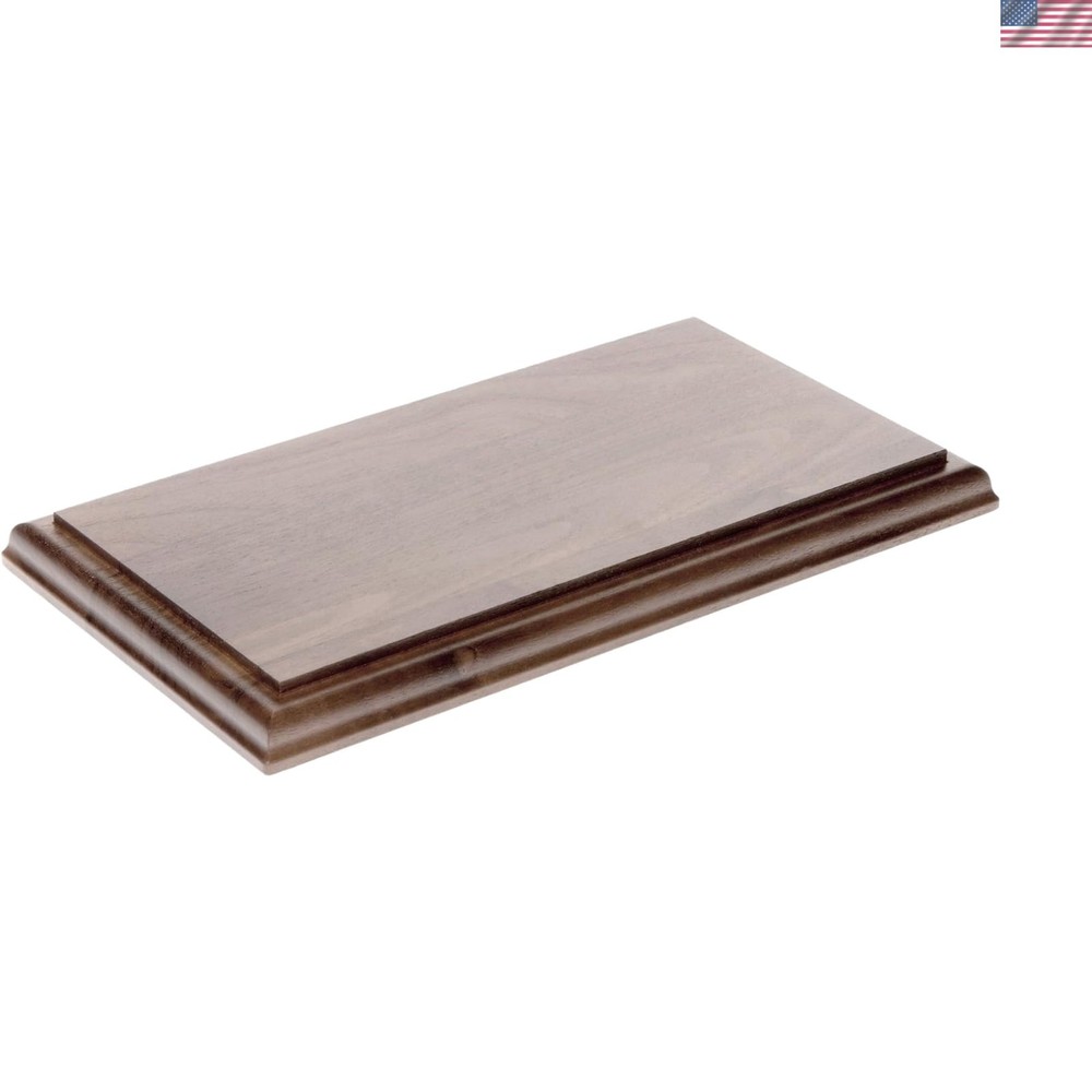Solid Walnut Rectangular Wood Display Base with Ogee Edge, 9.75" W x 4.5" D x...