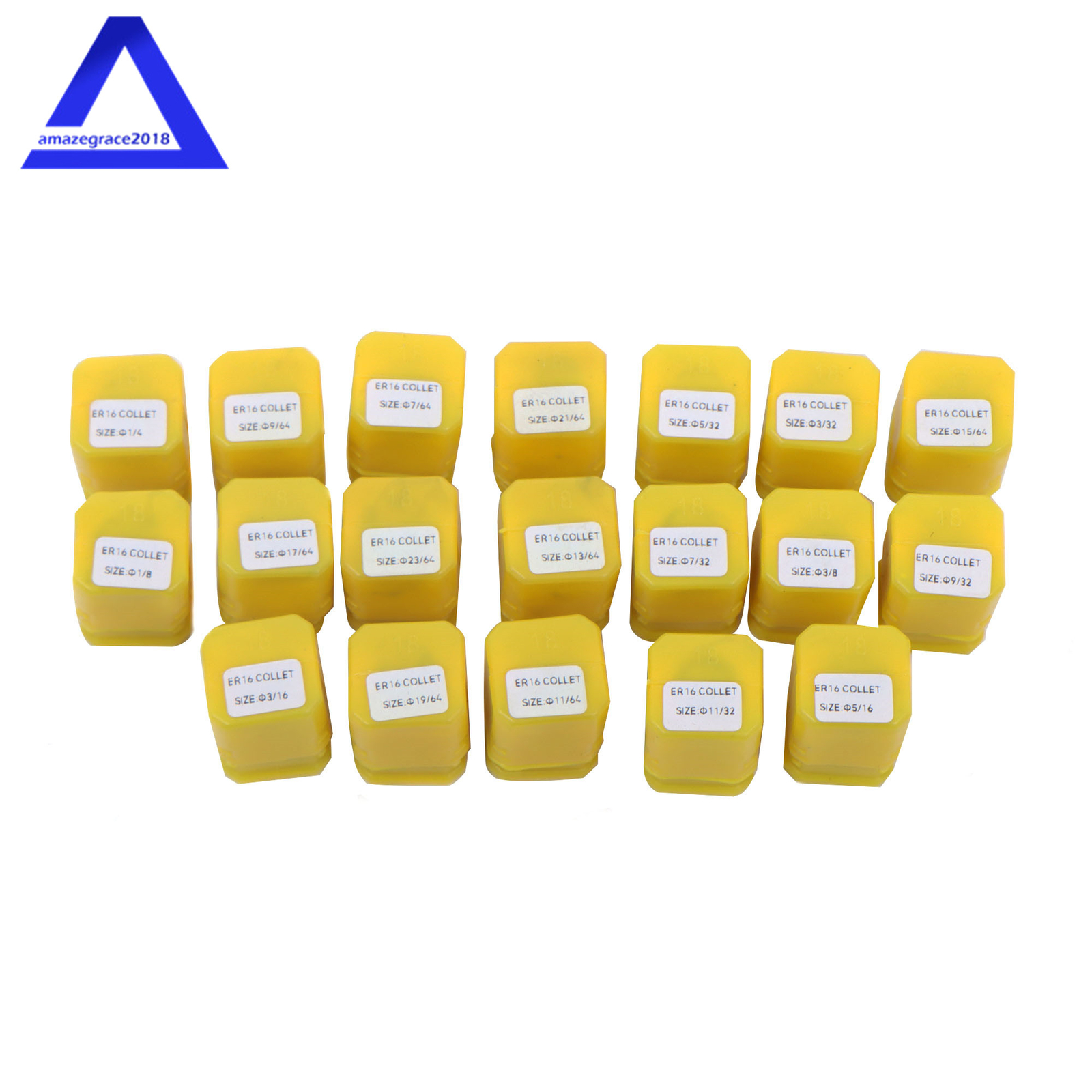 19Pack ER16 Collet Set Complete Sizes Including all 16th 32nds & 64th New