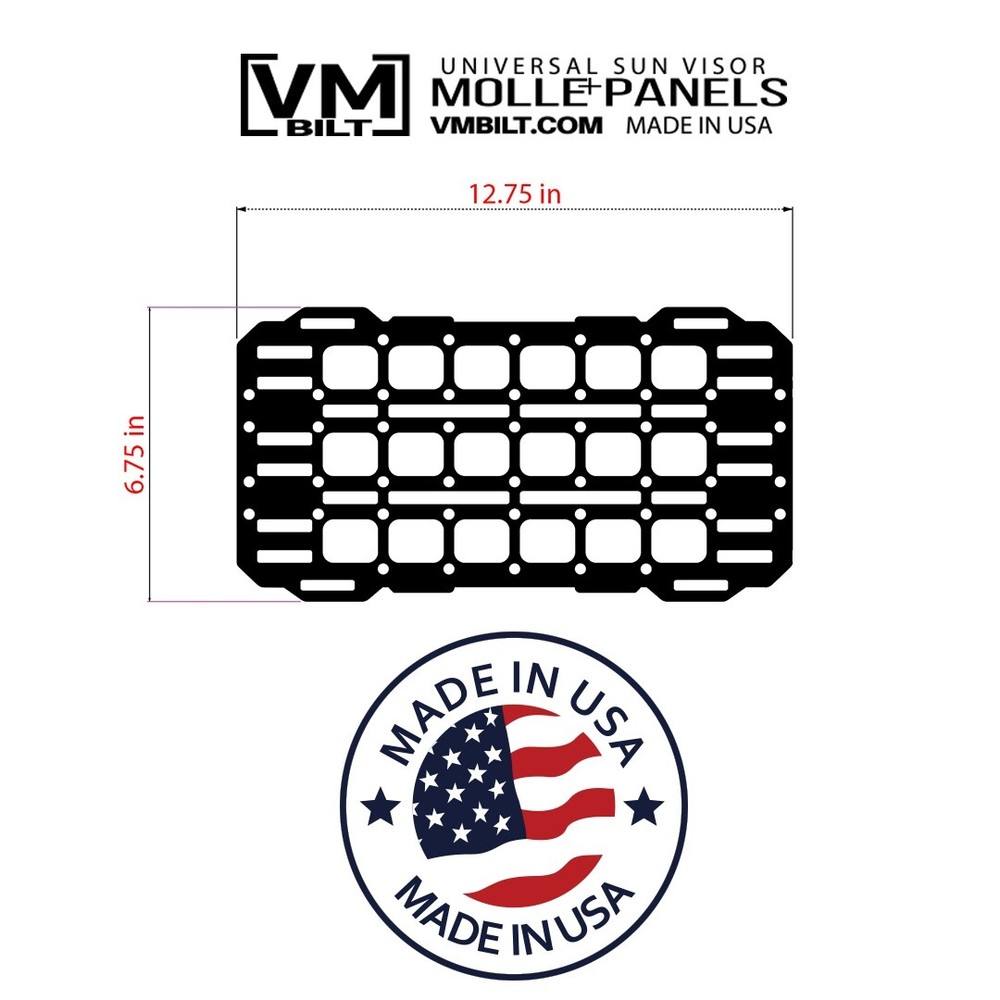 VM BILT MOLLE TACTICAL PANEL  SUN VISOR UNIVERSAL