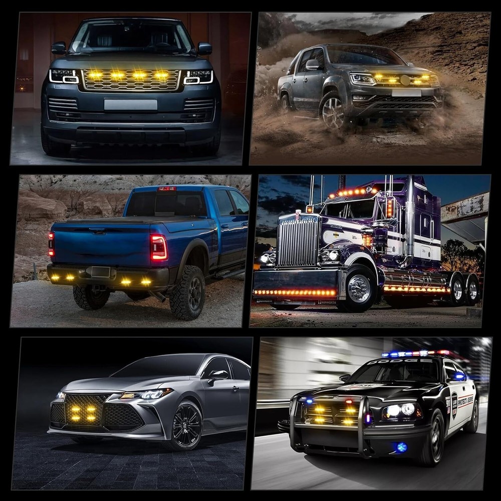 Amber Strobe Lights Kit for Trucks,Sync Feature Emergency Strobe 4 PCS