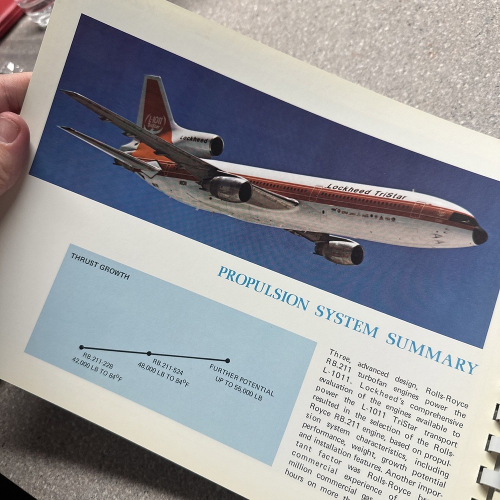 Vintage Lockheed Tri Star Engineering Description Series Propulsion Brochure