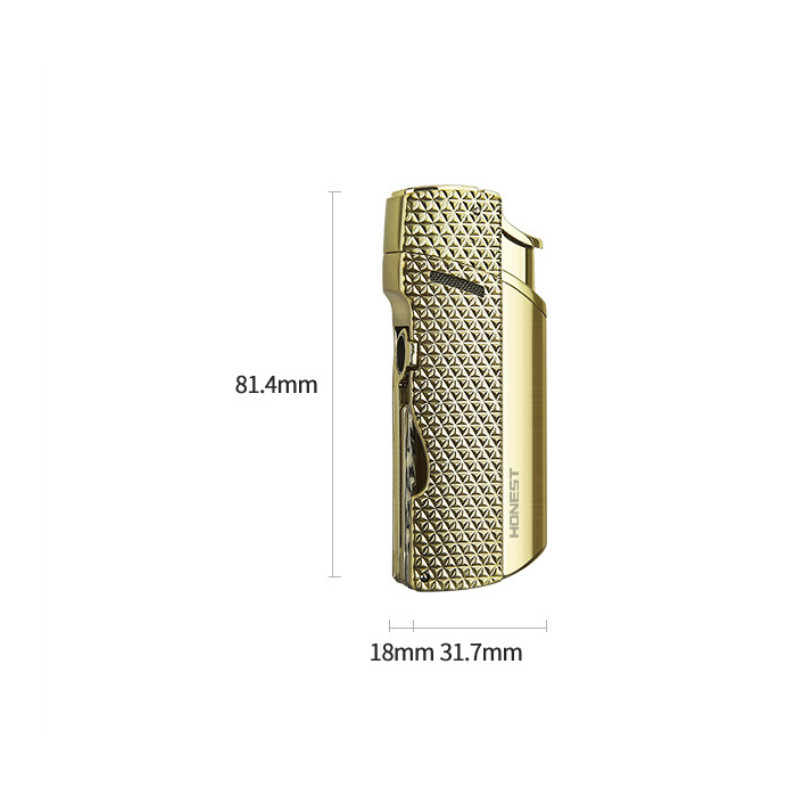 Inflatable Metal Lighter Multi-Functional Lighter V-Shaped Cigar Cutter Gift Box