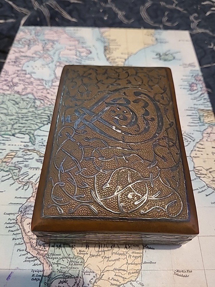 Early 1900s Egyptian Copper/Silver Trinket Box