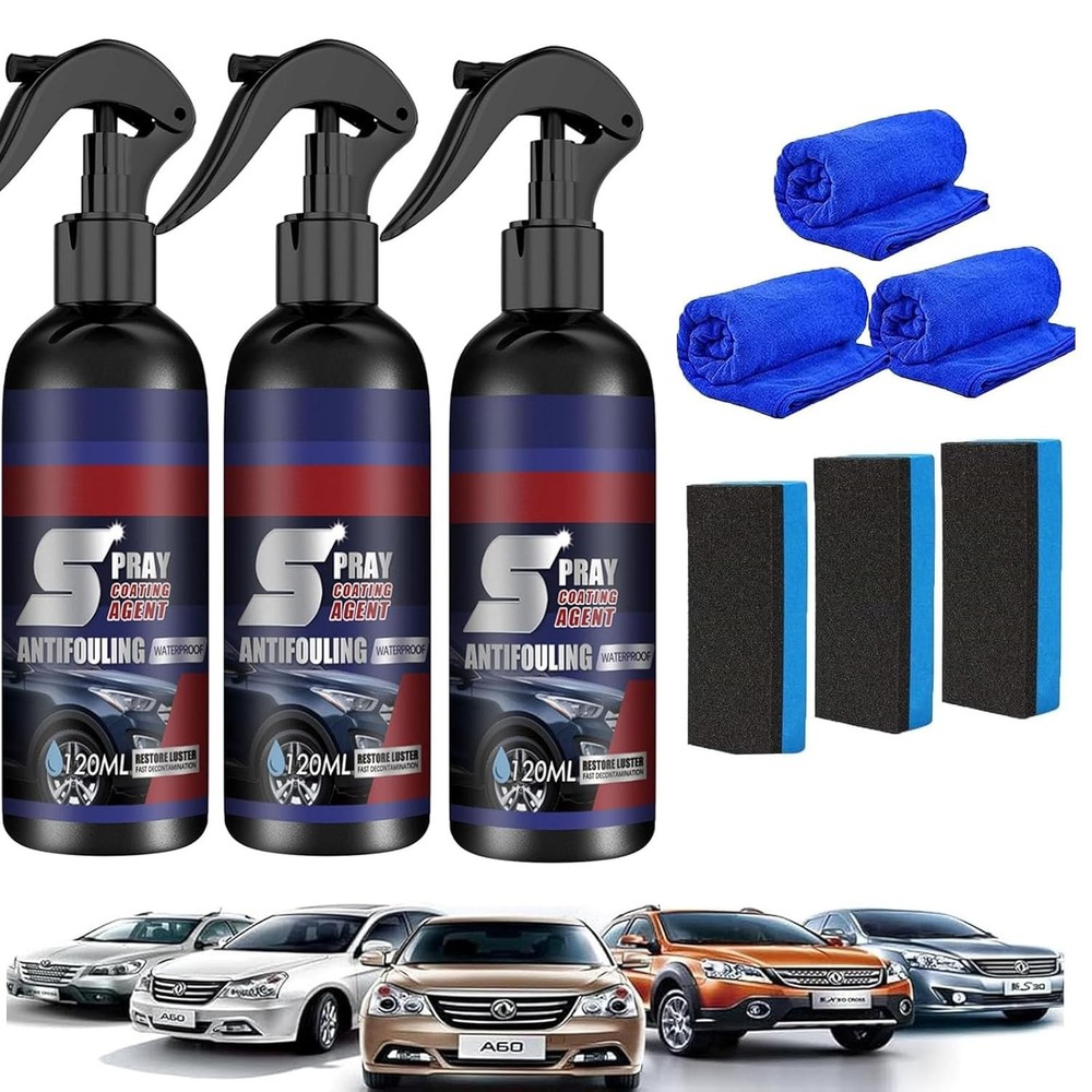 3PCS Multi-Functional Coating Renewal Agent, 3 in 1 Ceramic Car Coating...